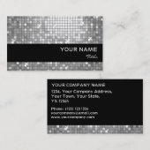 Disco Tiles "Silver" visitekaartje zwarte streep (Voorkant / Achterkant)