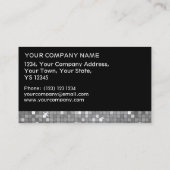 Disco Tiles "Silver" visitekaartje zwarte streep (Achterkant)