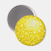 Disco Tiles Yellow fridge magnet (Voorkant / Achterkant)