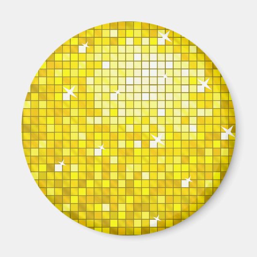 Disco Tiles Yellow fridge magnet (Voorkant)
