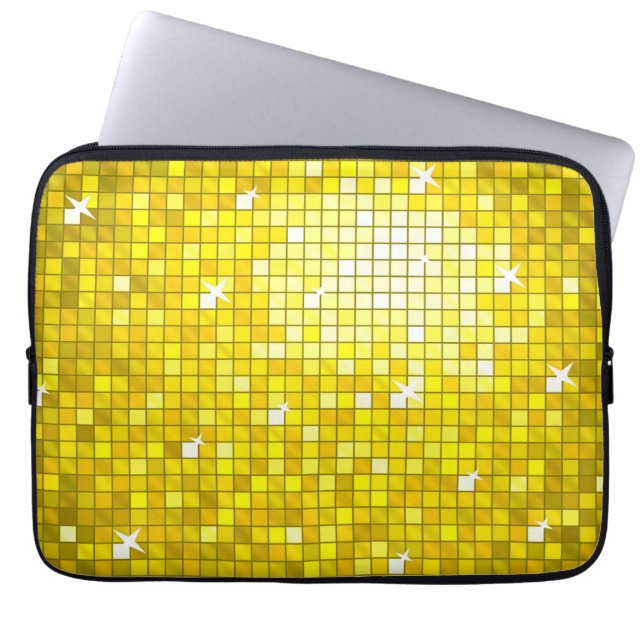 Disco Tiles Yellow-laptophoes van 13 inch Laptop Sleeve (Voorkant)