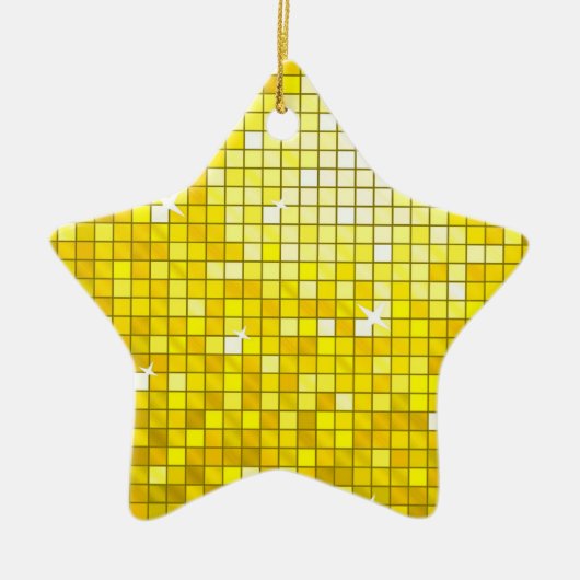 Disco Tiles Yellow ornament star (Voorkant)