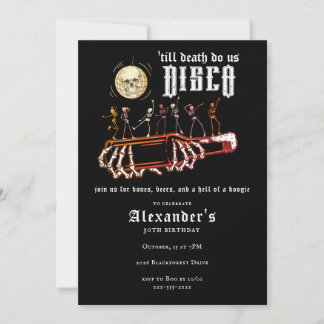 Disco Tot de Dood Schedelbotten Bier Boogie Verjaa Kaart
