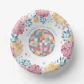 Disco Tuin Feest Retro Bloemen Verjaardag Papieren Kommen (Voorkant)