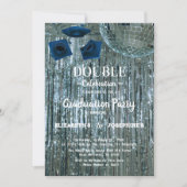 Disco Twee Afgestudeerden Dubbel Afstudeerfeest 20 Kaart (Voorkant)