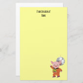 Disco-varken met disco-bal briefpapier (Voorkant / Achterkant)