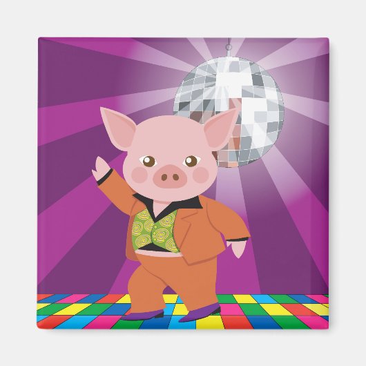 Disco varken op de dansvloer magneet (Voorkant)