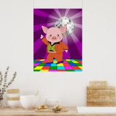 Disco varken op de dansvloer poster (Keuken)