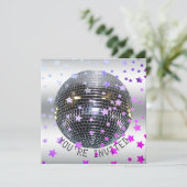 Disco Verjaardag Paarse | Retro 70s Disco Party Kaart (Staand voorkant)