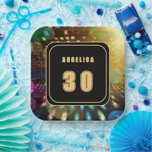 Disco Verjaardag Papieren Bordje (Feest)