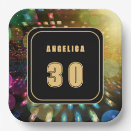 Disco Verjaardag Papieren Bordje