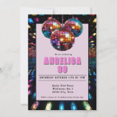 Disco Verjaardag Roze Zwart Kaart (Voorkant)