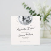 Disco verjaardagsfeest Bewaar de datum Save The Date (Staand voorkant)