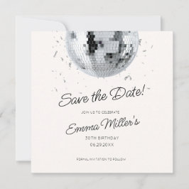 Disco verjaardagsfeest Bewaar de datum Save The Date