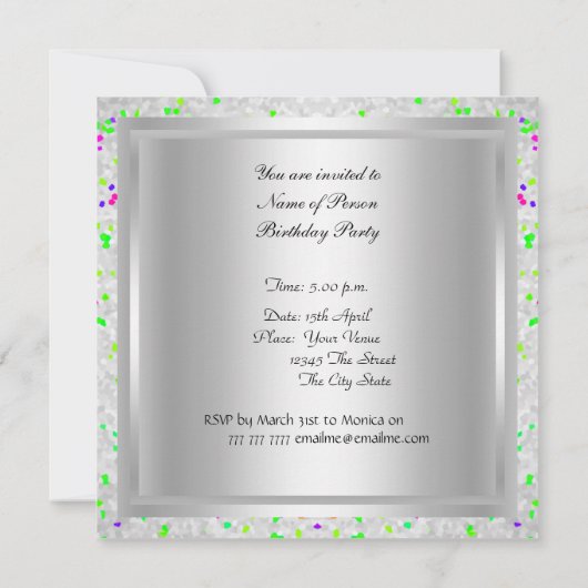 Disco-verjaardagsfeest Uitnodiging (Achterkant)