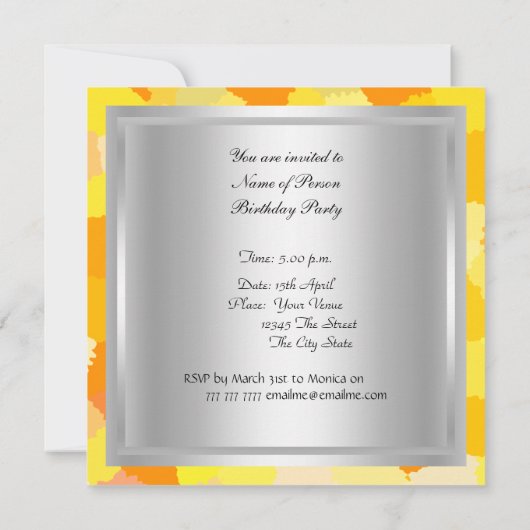 Disco-verjaardagsfeest Uitnodiging (Achterkant)