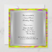 Disco-verjaardagsfeest uitnodiging in het turquois (Achterkant)