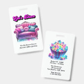 Disco Verjaardagsfeest VIP Pas – Laten we Disco Fe Badge (Voor- en achterkant)