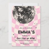 Disco-verjaardagsuitnodiging Kaart (Voorkant)