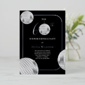 Disco Verrassing 60e Verjaardagsfeestje Folie Uitnodiging (Staand Voorkant)