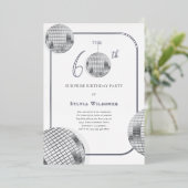 Disco Verrassing 60e Verjaardagsfeestje Folie Uitnodiging (Staand Voorkant)