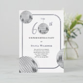 Disco Verrassing 60e Verjaardagsfeestje Folie Uitnodiging (Staand Voorkant)