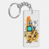 Disco Vibes Retro 80s Disco Bal Kunst Sleutelhanger (Voorkant Links)