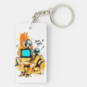 Disco Vibes Retro 80s Disco Bal Kunst Sleutelhanger (achterkant)