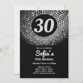 disco, vintage, dans uitnodiging verjaardagsfeestj (Voorkant)