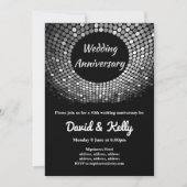 disco, vintage, dansbruiloft, jubileum uitnodiging (Voorkant)