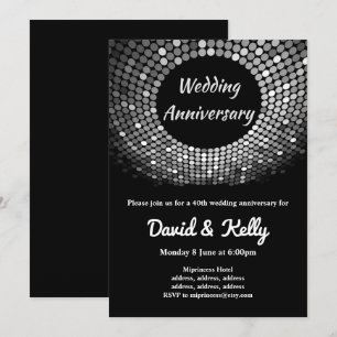 disco, vintage, dansbruiloft, jubileum uitnodiging