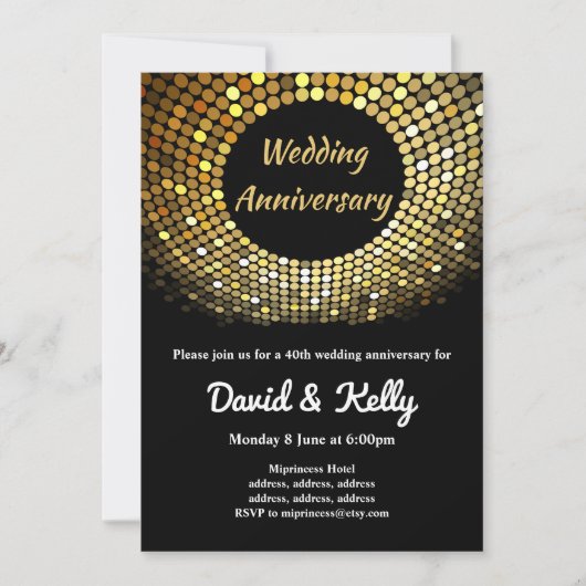 disco , vintage , dansbruiloft , uitnodiging tot h (Voorkant)