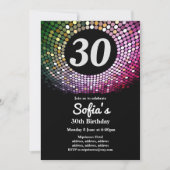 disco, vintage, dansfeest uitnodiging (Voorkant)