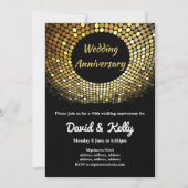 disco, vintage, dansfeest, uitnodiging voor jubile (Voorkant)