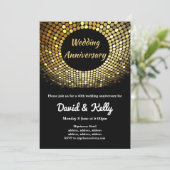 disco, vintage, dansfeest, uitnodiging voor jubile (Staand voorkant)