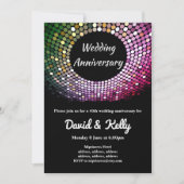 disco, vintage, dansfeest, uitnodiging voor jubile (Voorkant)