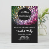 disco, vintage, dansfeest, uitnodiging voor jubile (Staand voorkant)
