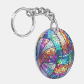Disco Volleybal Acryl Sleutelhanger (Voorkant Links)