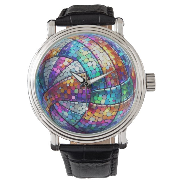 Disco Volleybal horloge (Voorkant)