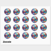 Disco Volleybal Ronde Stickers (Vel)
