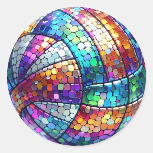 Disco Volleybal Ronde Stickers (Voorkant)