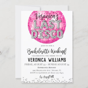 Disco vrijgezellenweekend uitnodiging