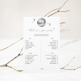 Disco Wat zit er in je tas Vrijgezellenfeest spel