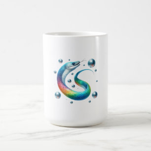 Disco Wave Eel - Rainbow Watercolor Dance Spiral Koffiemok