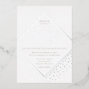Disco Wedding Silver Folie Uitnodiging