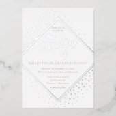 Disco Wedding Silver Folie Uitnodiging (Voorkant)