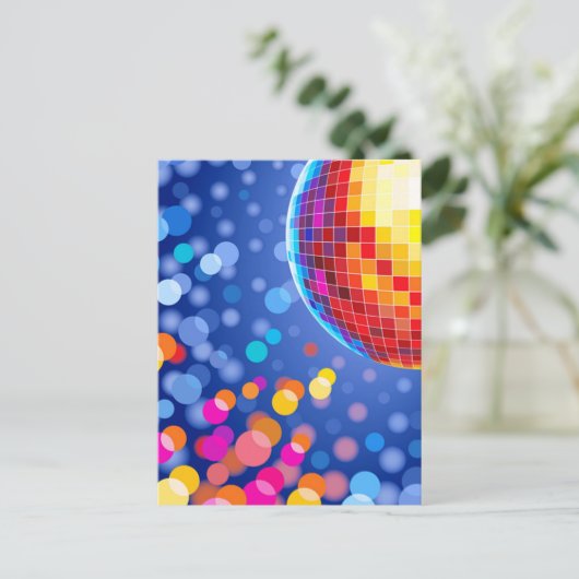 disco-wereldbol briefkaart (Staand voorkant)