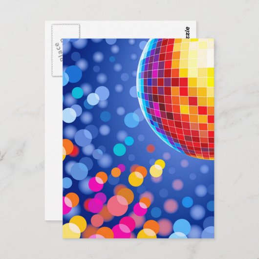 disco-wereldbol briefkaart (Voorkant / Achterkant)