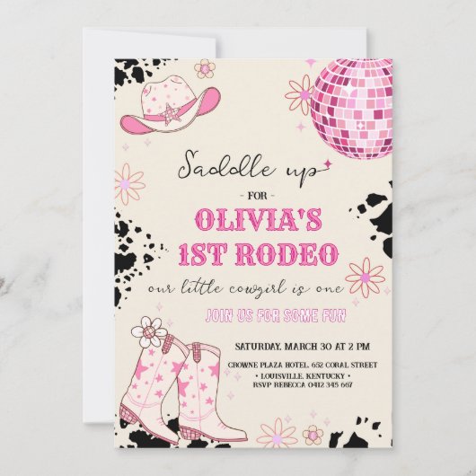 Disco Western eerste verjaardag Kaart (Voorkant)