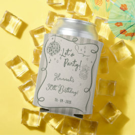 Disco Whimsical Hand Drawn Funky 30e verjaardag Blikjeskoeler